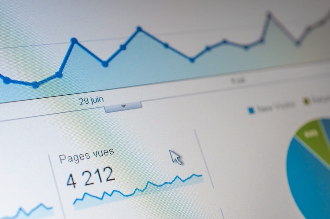 Analytics dashboard with trend graphs on screen